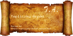 Tepliczky Árpád névjegykártya