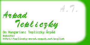 arpad tepliczky business card